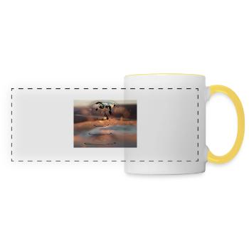 Tear Drop Future World Digital Art Fashion Design - Panoramic Mug - white/yellow - Front
