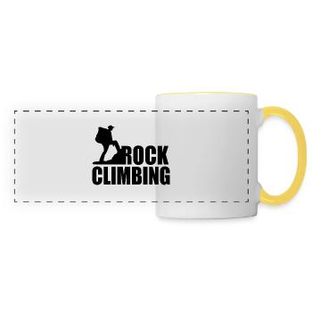 Promenade logo escalade - Mug panoramique contrasté et blanc - blanc/jaune - Devant