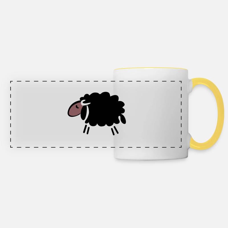 Black sheep - Panoramic Mug - white/yellow