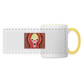 Crazy skull - Panoramic Mug - white/yellow - Front