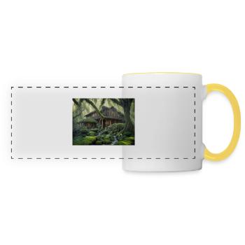 magical house in the woods - Panoramic Mug - white/yellow - Front