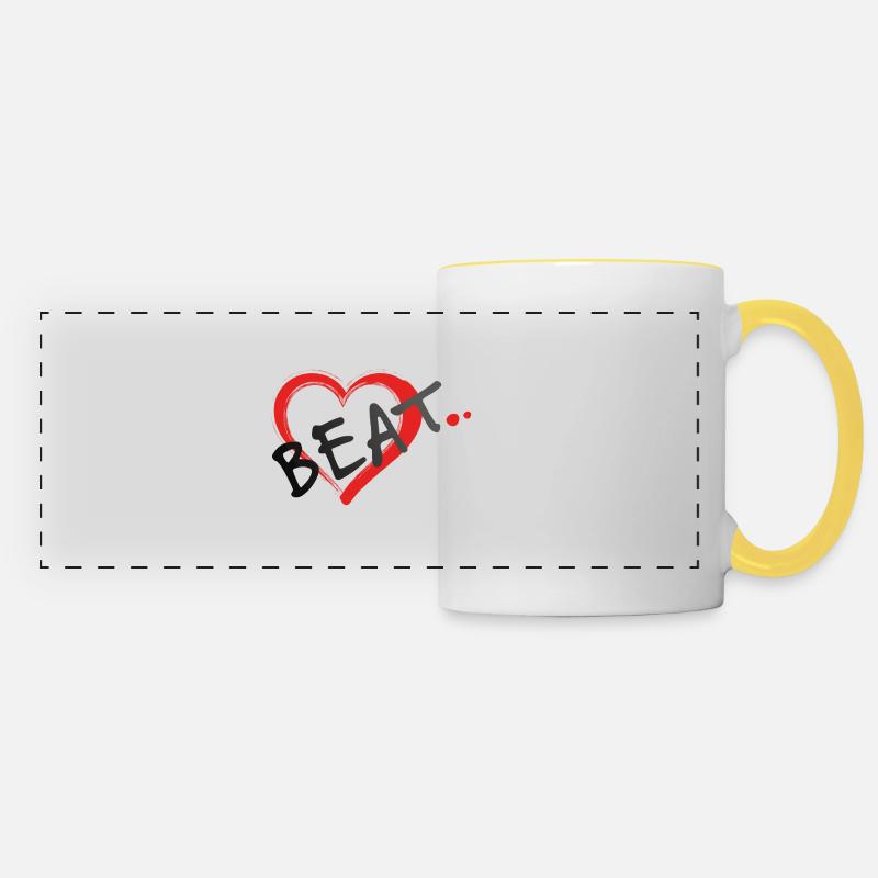 Battement - Mug panoramique contrasté et blanc - blanc/jaune