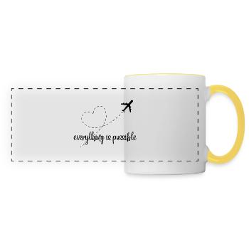 Everything is possible - Panoramic Mug - white/yellow - Front