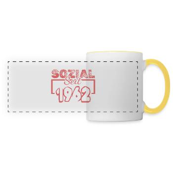 Travailleur social 1962 - Mug panoramique contrasté et blanc - blanc/jaune - Devant