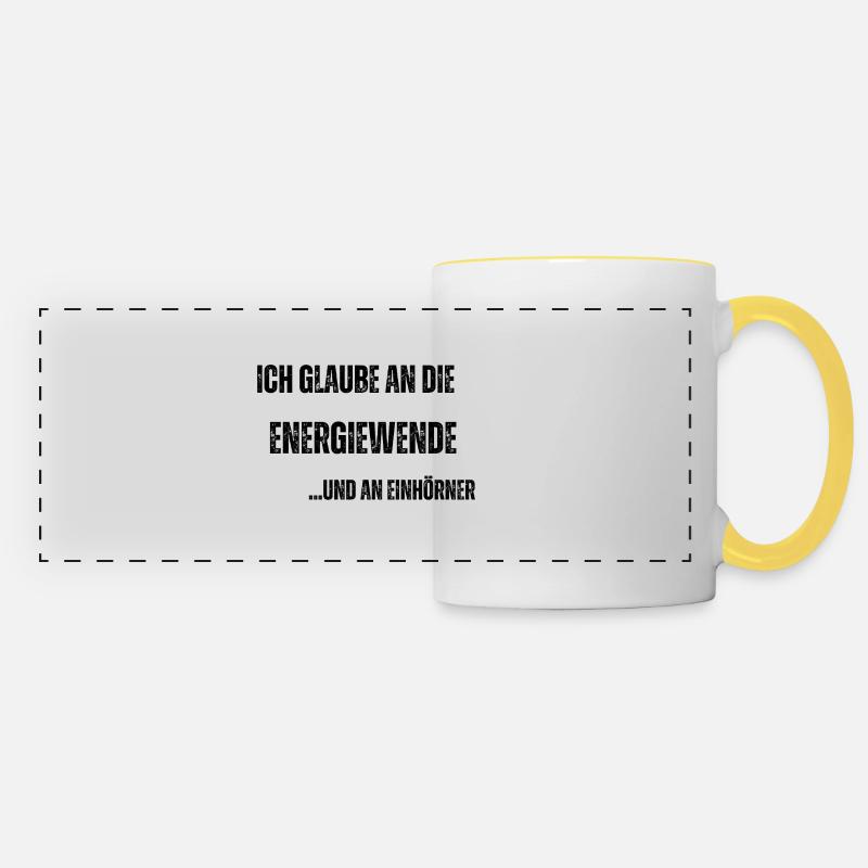 Energy transition - Panoramic Mug - white/yellow
