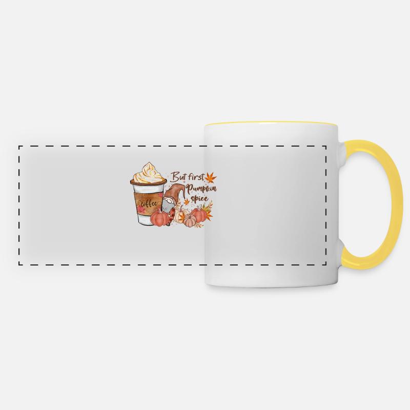 Coffee But first Pumpkin Spice - Panoramic Mug - white/yellow