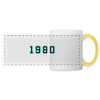 1980 Jahr Geburtstag - Panoramatasse - Weiß/Gelb - Vorne