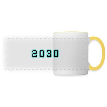 2030 Year Birthday - Panoramic Mug - white/yellow - Front