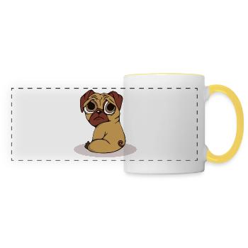 Pug Dog Pet - Panoramic Mug - white/yellow - Front