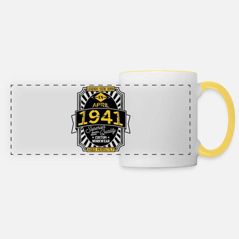 1941 APRIL - Mug panoramique contrasté et blanc - blanc/jaune