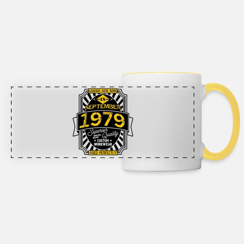 1979 SEPTEMBER - Mug panoramique contrasté et blanc - blanc/jaune