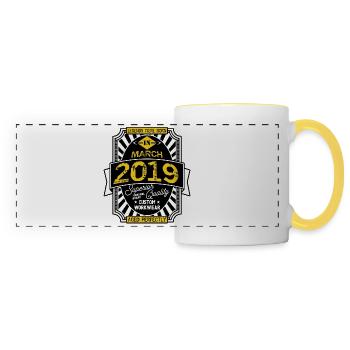 2019 MARCH - Mug panoramique contrasté et blanc - blanc/jaune - Devant