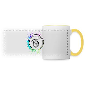 Nidification d’abeilles apiculteurs - Mug panoramique contrasté et blanc - blanc/jaune - Devant