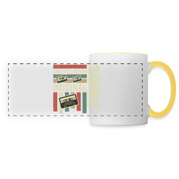Vintage 1991 - Retro Geburtstagsspruch 1991 - Panoramatasse - Weiß/Gelb - Vorne
