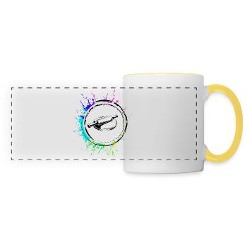 Essuie-tout Pâtisserie Rouleau à pâtisserie coloré - Mug panoramique contrasté et blanc - blanc/jaune - Devant