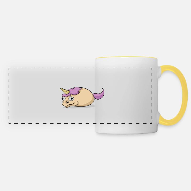 Unicorn potato funny gift birthday crazy - Panoramic Mug - white/yellow