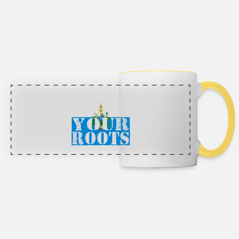 Never-Forget-Roots-Racine-Saint-Marin - Mug panoramique contrasté et blanc - blanc/jaune