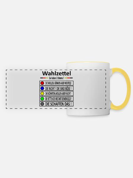 Wahlzettel 1 - Panoramatasse - Weiß/Gelb