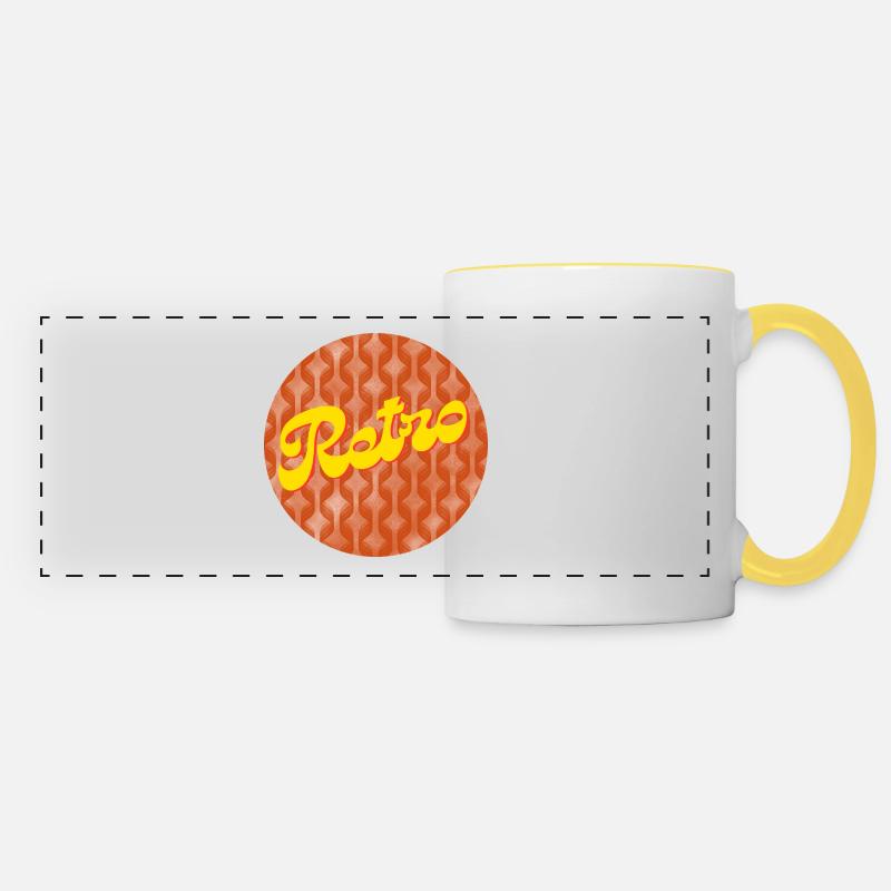 Retro - Panoramatasse - Weiß/Gelb