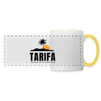 Tarifa - Ocean is a lifestyle - Panoramic Mug - white/yellow - Front