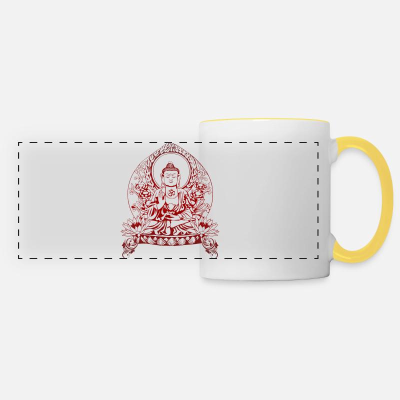 Gautama Buddha - Panoramic Mug - white/yellow