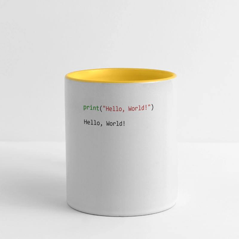 Programmeur de python cadeau Hello World Mug panoramique contrasté et blanc