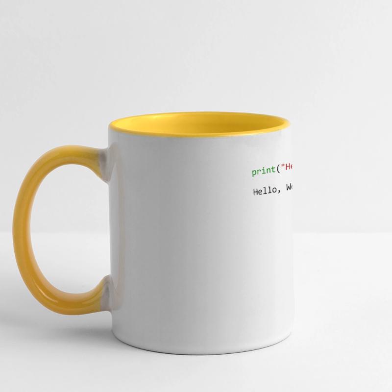 Hello World lustiges Geschenk Python Programmierer Panoramatasse