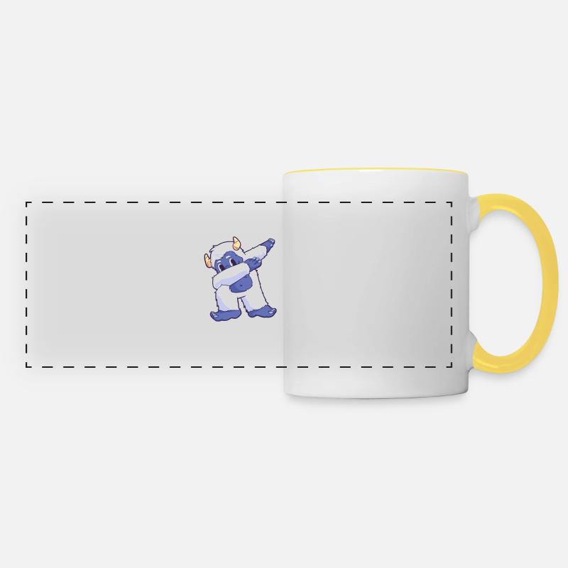 Life Is Better With A Yeti dabbing dab - Panoramic Mug - white/yellow