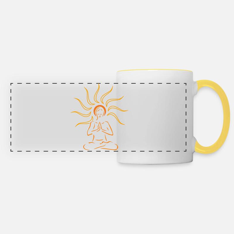 Mediatation Soleil - Mug panoramique contrasté et blanc - blanc/jaune