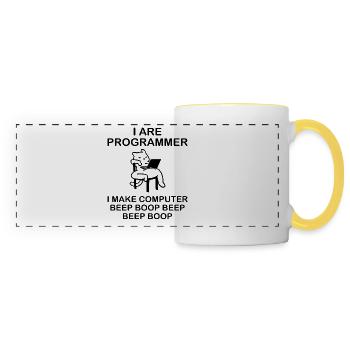 i are Programmer i make computer beep boop - Panoramatasse - Weiß/Gelb - Vorne