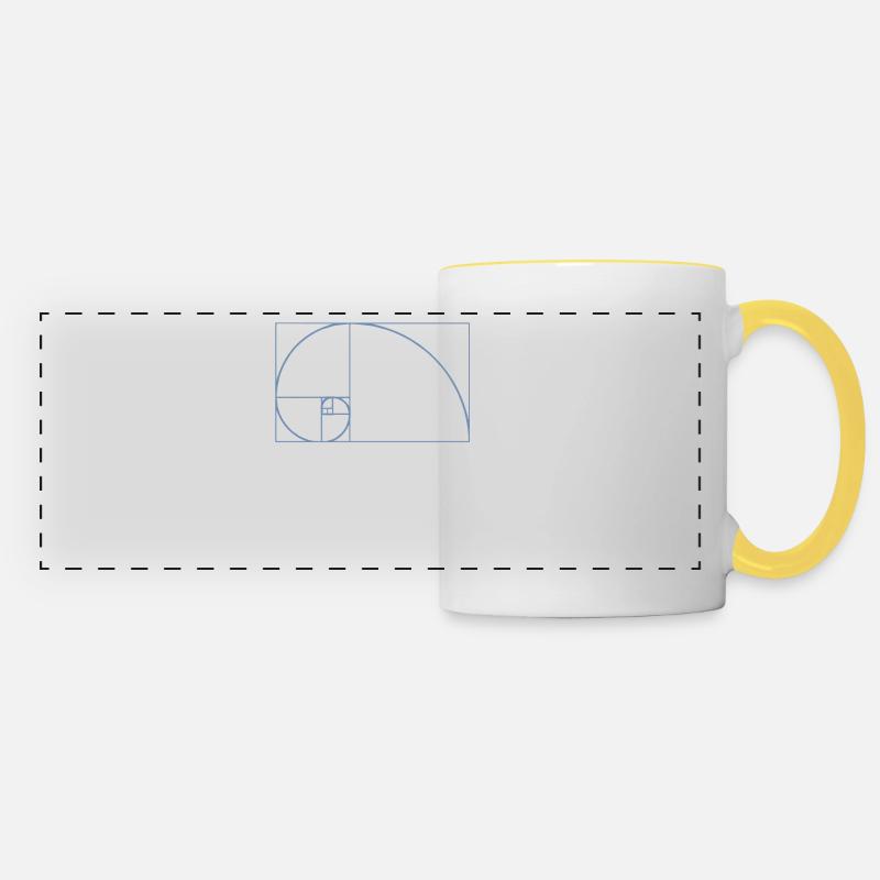Fibonacci Tshirt - Panoramic Mug - white/yellow