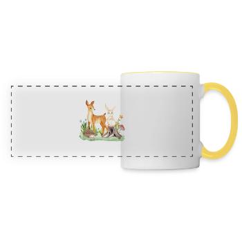 Animal deer rabbit hedgehog Lotta - Panoramatasse - Weiß/Gelb - Vorne