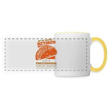 Je ne suis pas à la retraite Je suis un mangeur de tacos professionnel - Mug panoramique contrasté et blanc - blanc/jaune - Devant