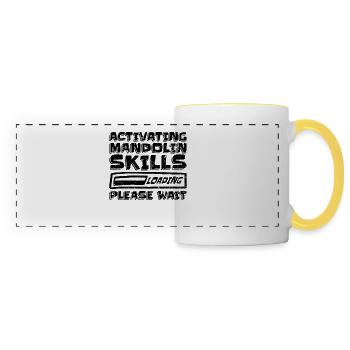 Activating Mandolin Skills Bluegrass Music Player - Panoramic Mug - white/yellow - Front