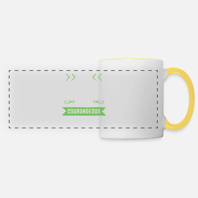 Versets bibliques - Mug panoramique contrasté et blanc - blanc/jaune