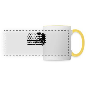 Cadreur Retro Movie Maker Cadreurs - Mug panoramique contrasté et blanc - blanc/jaune - Devant