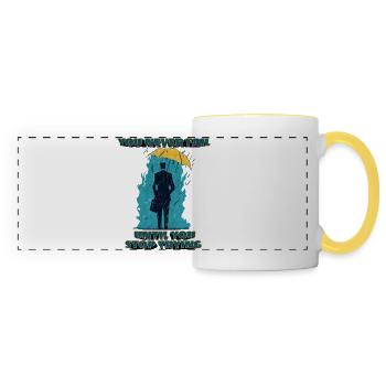 Vous n’échouez jamais tant que vous n’arrêtez pas d’essayer - Mug panoramique contrasté et blanc - blanc/jaune - Devant