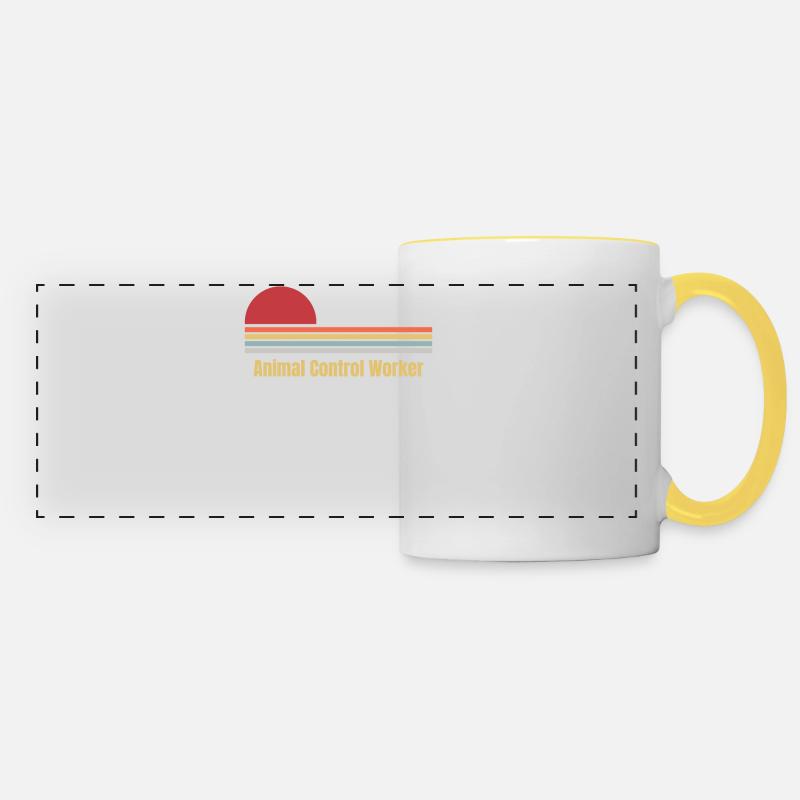Animal Control Worker - Panoramic Mug - white/yellow