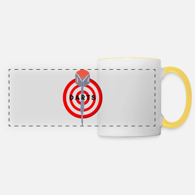 Darts Bullseye Focus - Panoramic Mug - white/yellow