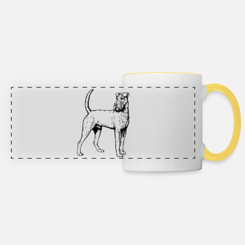 Irish Terrier Mailo 2023 sw - Panoramic Mug - white/yellow