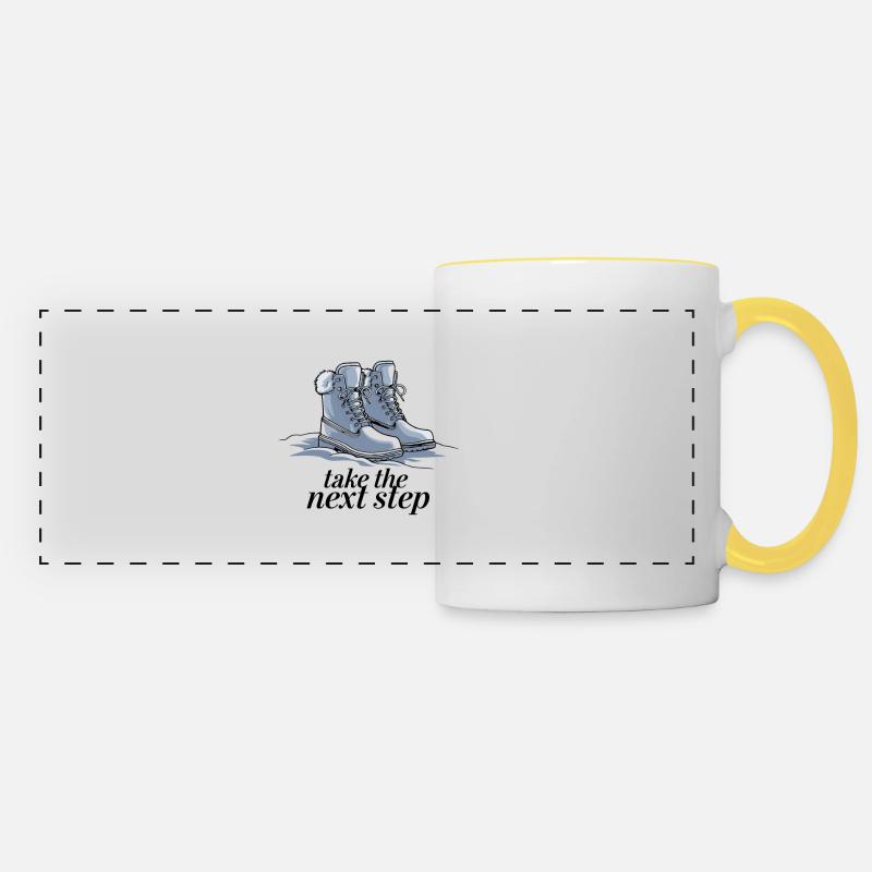Take the next step - Panoramatasse - Weiß/Gelb