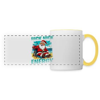Big Nick Energy Funny Santa Claus Christmas - Panoramic Mug - white/yellow - Front