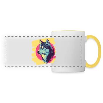 Husky - Panoramic Mug - white/yellow - Front