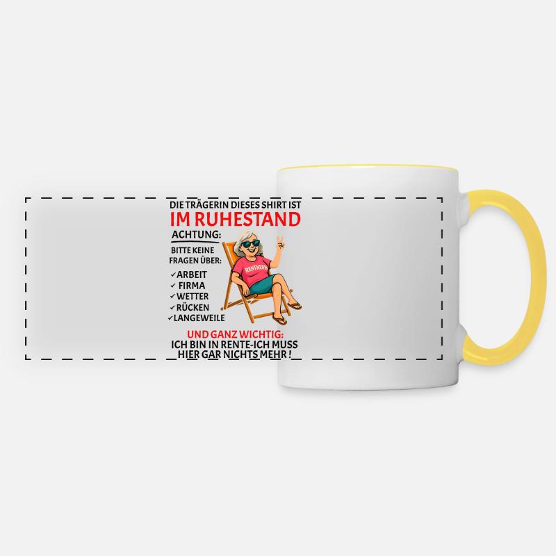 Pension Pension Retirement Funny Pensioner - Panoramic Mug - white/yellow