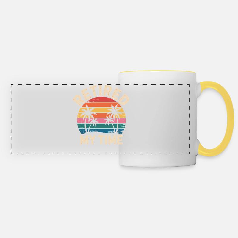 Pensioner Retirement - Panoramic Mug - white/yellow