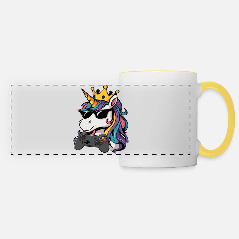 Unicorn gaming controller - Panoramic Mug - white/yellow