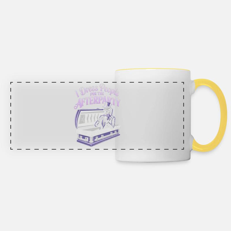 Afterparty Skeleton in Suit - Halloween - Panoramic Mug - white/yellow