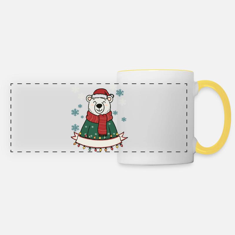 Polar Bear Christmas Magic - Panoramic Mug - white/yellow