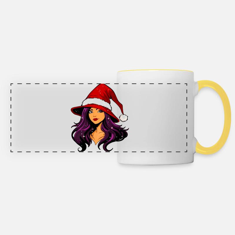 Witch Santa Claus - Panoramic Mug - white/yellow