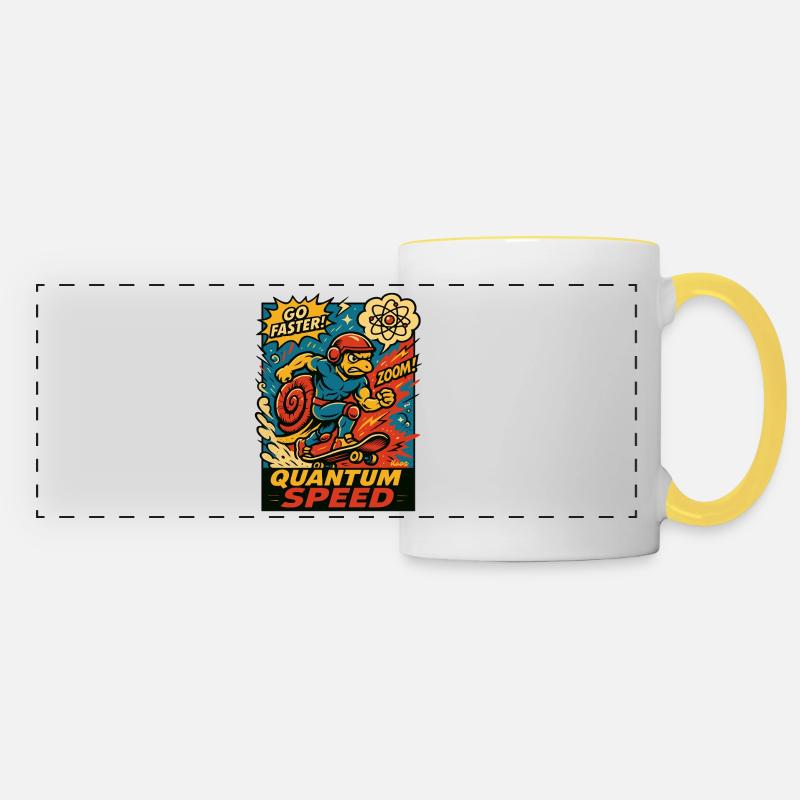 Quantum Speed Turtle Skateboard - Panoramic Mug - white/yellow